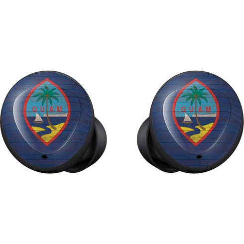 Guam Flag Dark Wood Galaxy Buds Skin